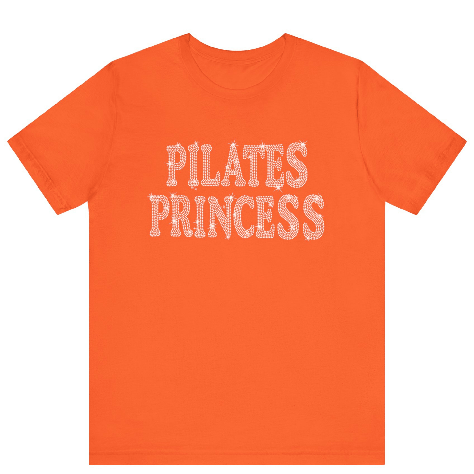 Pilates Princess Rhinestone Bling T-shirt | Women Gym T-shirt - Off Bubble