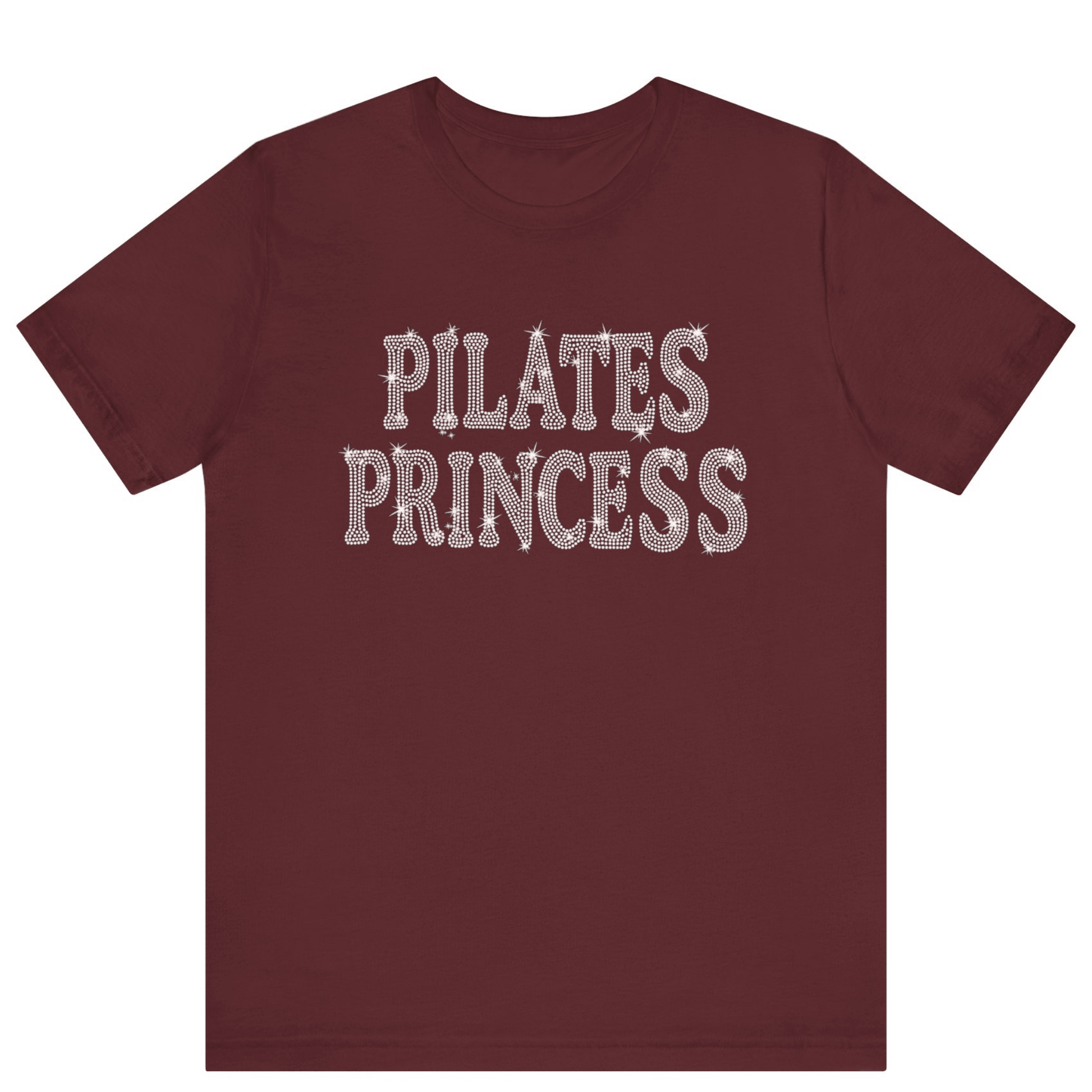 Pilates Princess Rhinestone Bling T-shirt | Women Gym T-shirt - Off Bubble