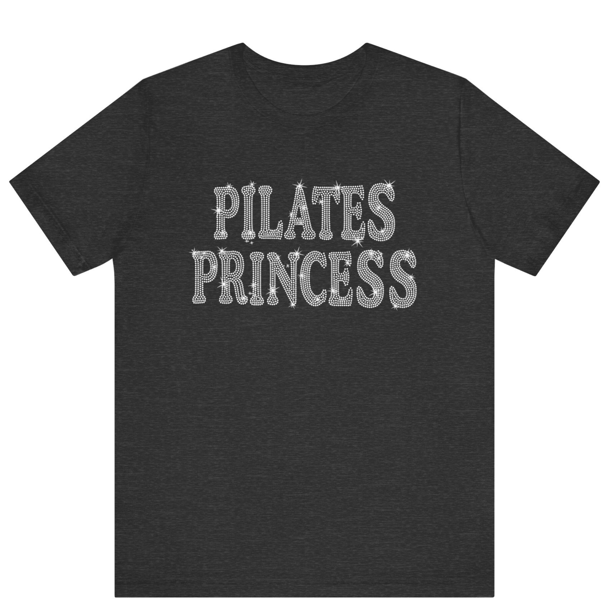 Pilates Princess Rhinestone Bling T-shirt | Women Gym T-shirt - Off Bubble