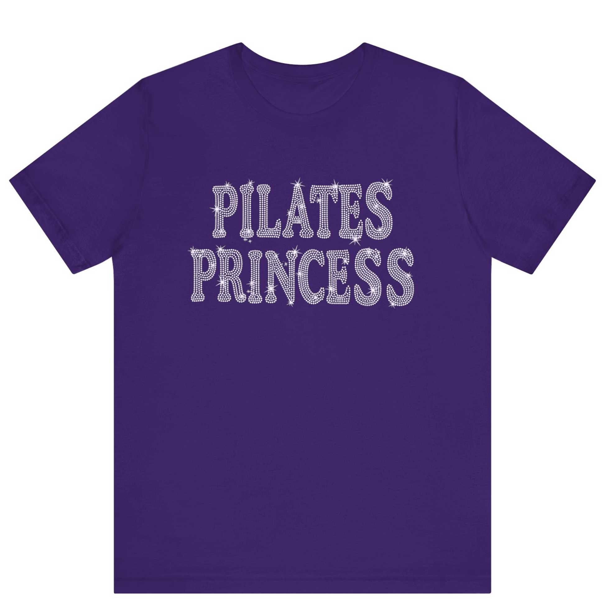 Pilates Princess Rhinestone Bling T-shirt | Women Gym T-shirt - Off Bubble