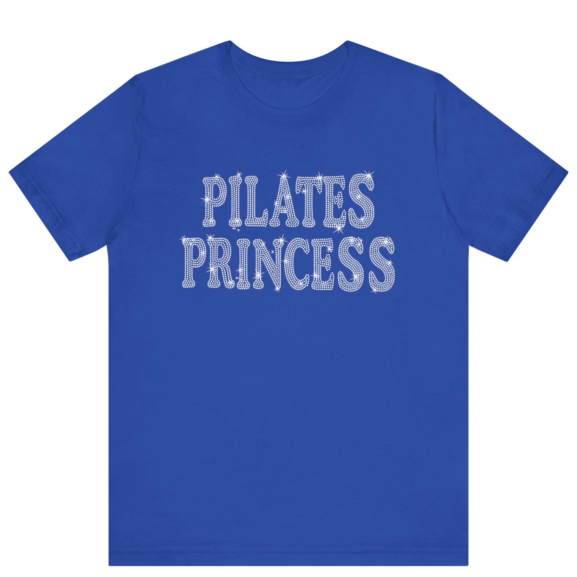 Pilates Princess Rhinestone Bling T-shirt | Women Gym T-shirt - Off Bubble