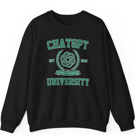 ChatGPT University Sweatshirt | Funny Graduation Sweatshirt Gift - Off Bubble