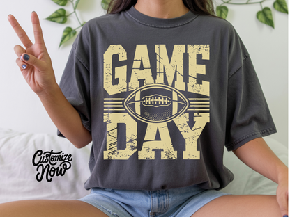 Game Day Football Shirt | Vintage Gameday Tee for Women | Retro Distressed Tailgate T-Shirt