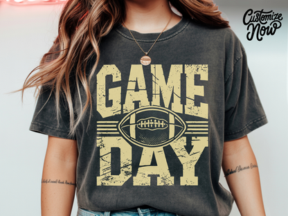 Game Day Football Shirt | Vintage Gameday Tee for Women | Retro Distressed Tailgate T-Shirt