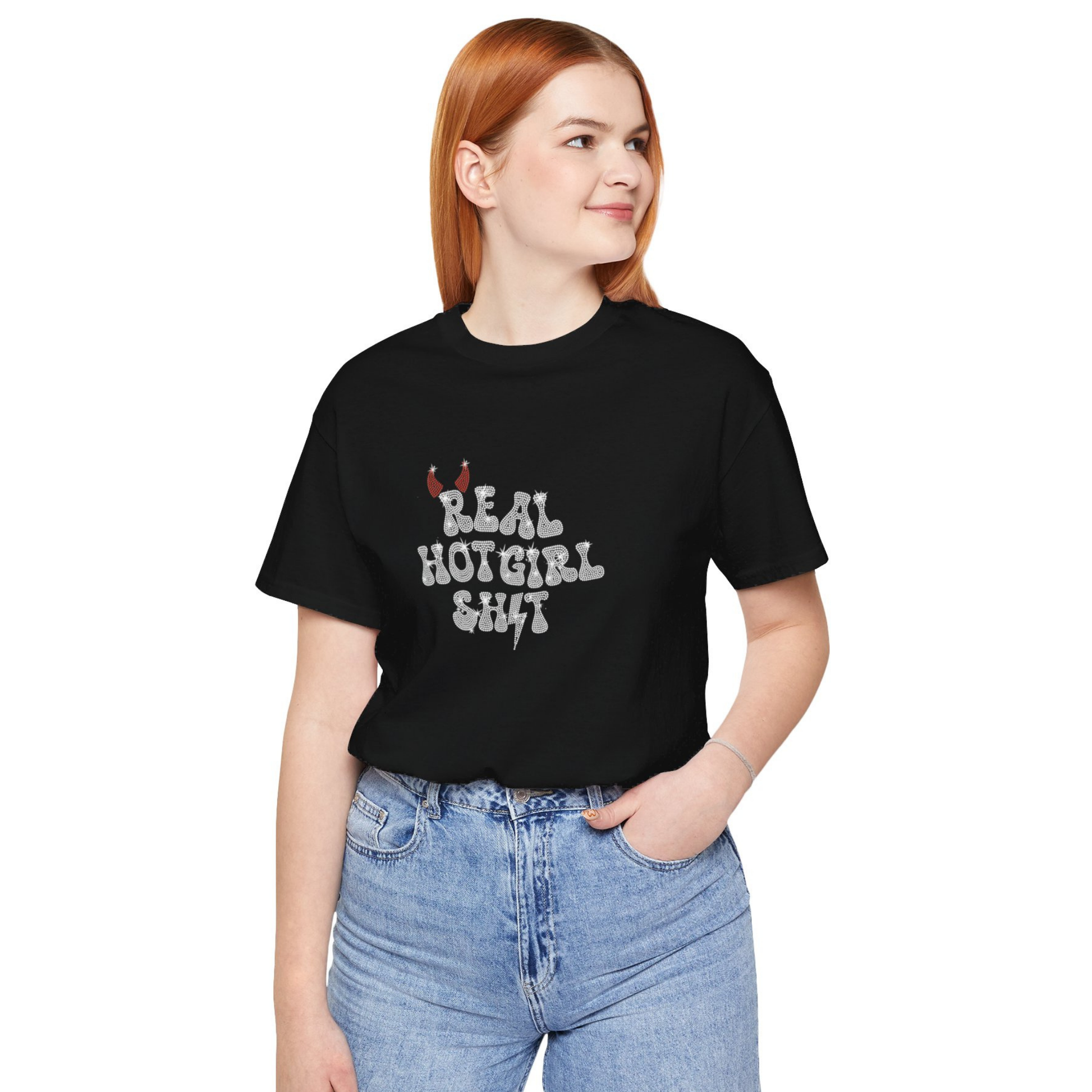 Real Hot Girl Shit Bling T-shirt - Off Bubble 