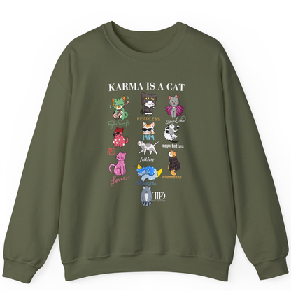 Karma Is A Cat Sweatshirts | Super Soft Custom Taylor Sweatshirts - Off Bubble 