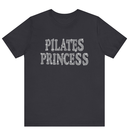 Pilates Princess Rhinestone Bling T-shirt | Women Gym T-shirt