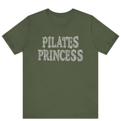 Pilates Princess Rhinestone Bling T-shirt | Women Gym T-shirt