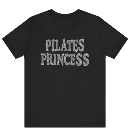 Pilates Princess Rhinestone Bling T-shirt | Women Gym T-shirt